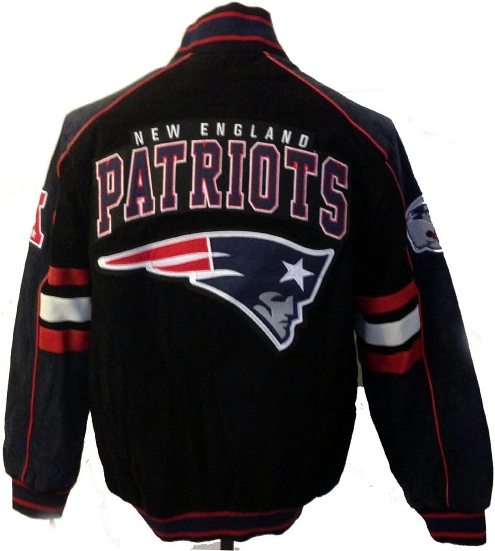 New England Patriots Suede Jacket Leather Patriots Coat Nfl Apparel Asst Sizes S Amazon Co Uk Sports Outdoors