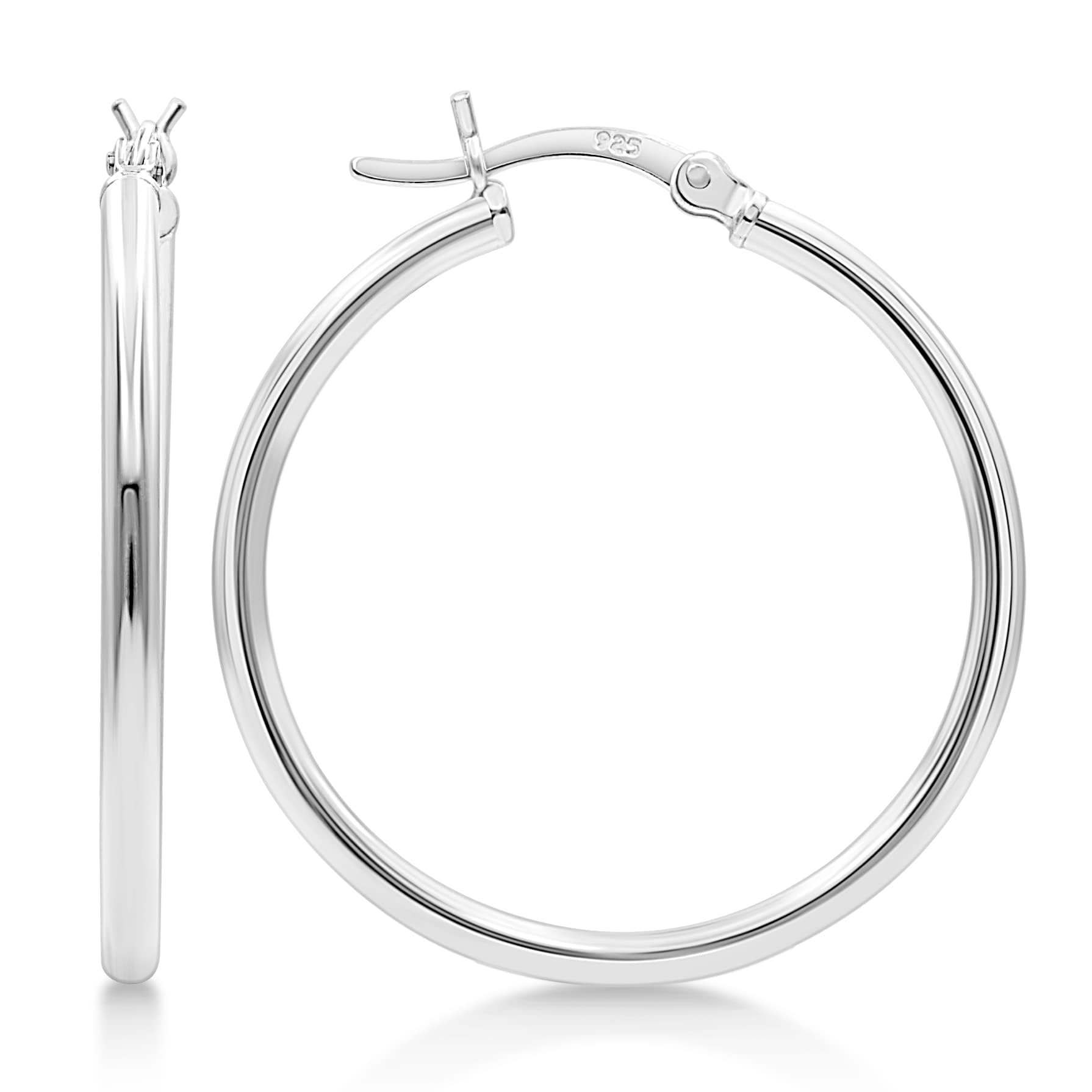 KEZEF 30mm 925 Sterling Silver Hoop Earrings – Hypoallergenic Hoops for Everyday Wear & Gift-Ready — image 1
