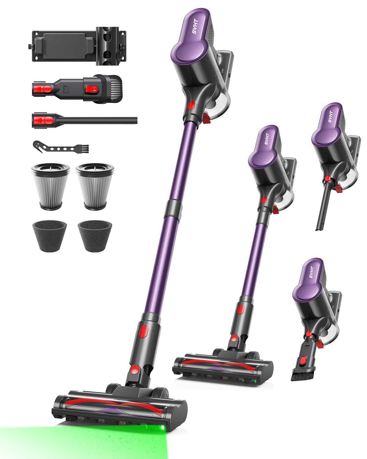 Photo 1 of SVHT Cordless Vacuum Cleaner, 500W 45KPA 50Mins Stick Vacuum Cleaners for Home with LED Light, Self-Standing, Anti-Tangle Brush & 1.6L Dust Cup, Lightweight Vacuum for Pet Hair, Carpets, Hard Floors