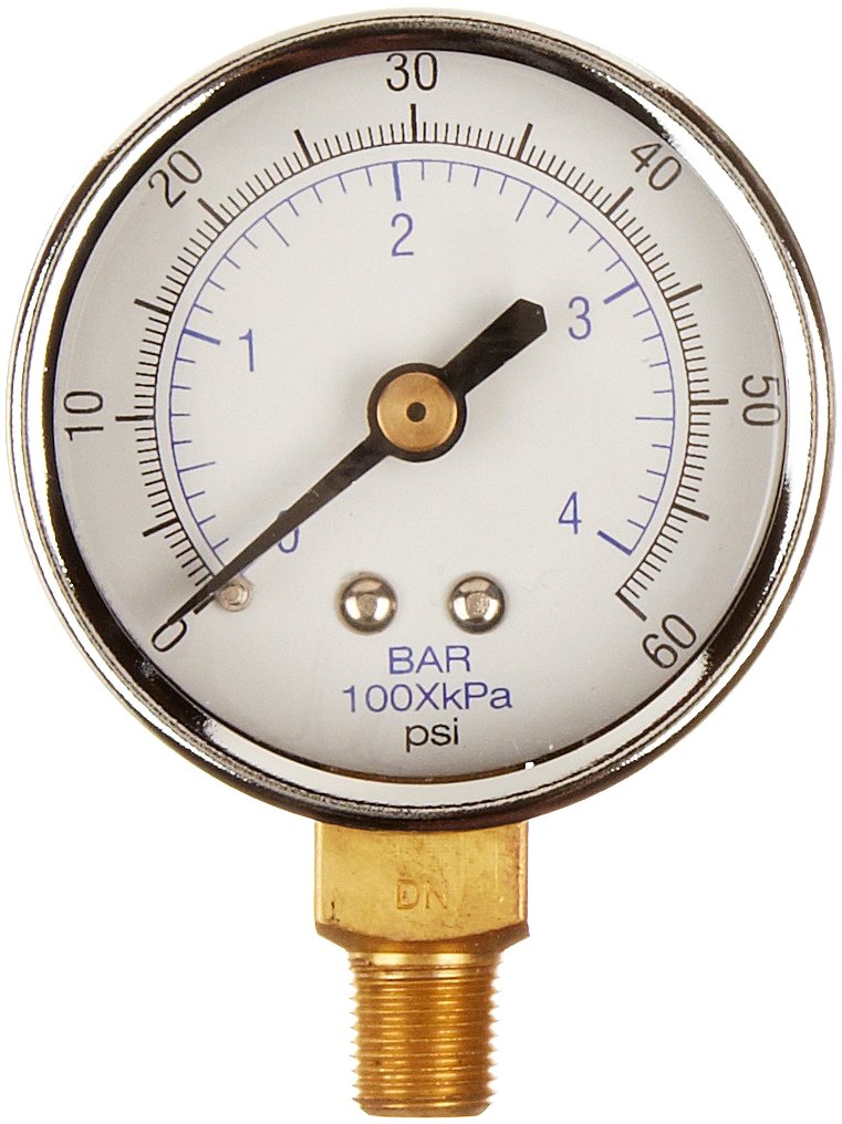 PIC Gauge 101D354I 3.5 Dial Chrome Bezel Brass Internals 1/4 Male NPT