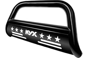 KYX Bull Bar for Toyota Tundra 2007-2021 Sequoia 2008-2020, Pickup Truck 3" Brush Push Grille Guard with Removable Skid Plate Off-Road Front Bumper, Black