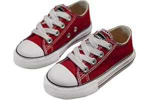 iFANS Boys and Girl Low Top Canvas Kids Lace up Sneakers