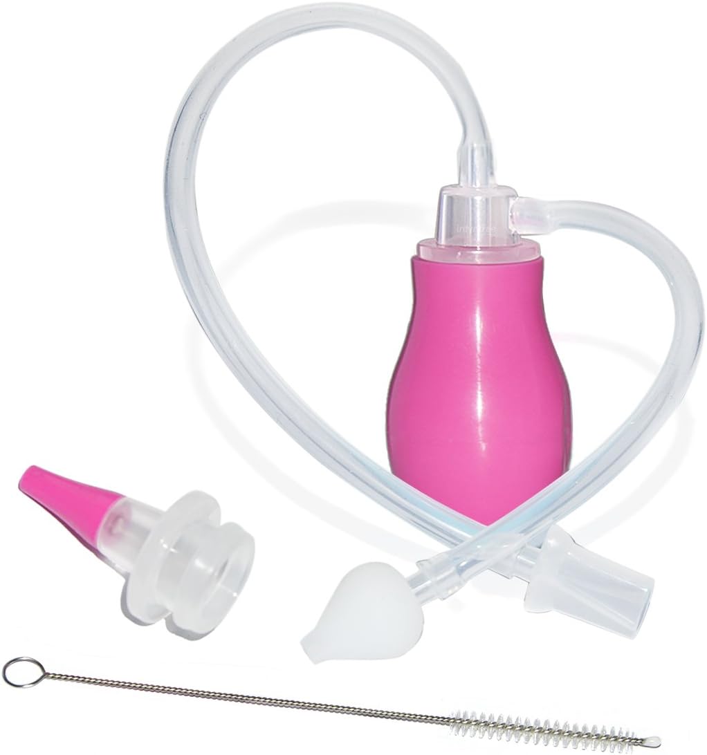 Nasal Aspirator and Mucus Extractor to Clear Stuffy Nose by Infyntree Alleviate Congestion and Provide Sinus Relief to Help Combat Cold Flu and Allergies. Help Your Baby Feel Better Today!