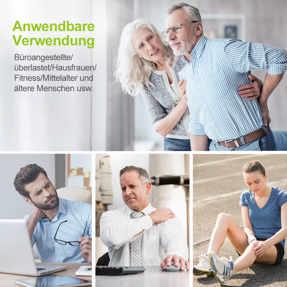 Auvon Tens Device, Rechargeable Stimulation Device for Pain with 24 Training Programmes, 2 Channels and 10 Pieces 2 x 2 Inch Premium Electrode Pads with Patented Design