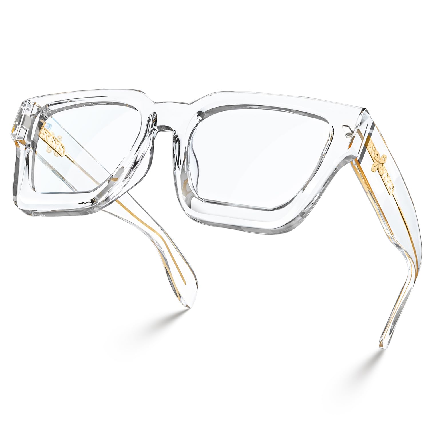 Photo 1 of VISOONE Blue Light Blocking Glasses with TR90 Rectangle Frame and Chic Preppy Look for Women Men RIVER