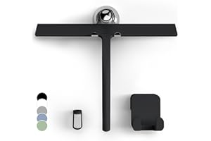 GÜTEWERK Shower Squeegee for Glass Doors, Squeegee for Shower Glass Door, Rubber Shower Squeegee for Shower Doors, Shower Door Squeegee for Window Cleaning, Shower Glass Squeegee - Black - 11 Inch