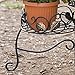 Panacea Products 3-Tiered Folding Scroll and Ivy Plant Stand Black with Brushed Bronze Leaves