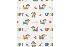 Sport Dogs White Baby Crib Sheets for Boys Girls Soft Fitted Standard Crib Mattress Pads Sheets for Kids Newborn Girl Boy Inf
