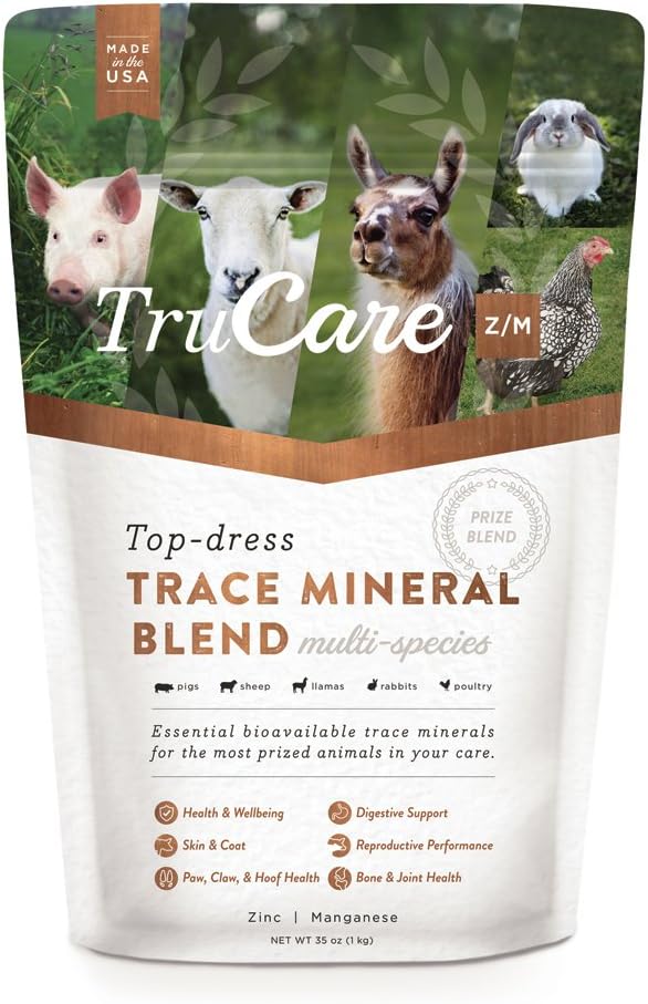 TruCare Z/M Top-Dress Trace Mineral Blend for Multi-Species: Pigs, Sheep, Llamas, Rabbits, Poultry (Zinc, Manganese) : Pet Supplies
