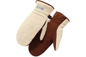 Harssidanzar Women's Outdoor Mitt Finger Liner Sherpa Mitten for Winter Thermal Lined SL020CA
