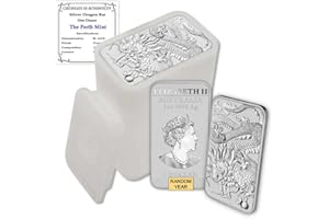 MINT STATE GOLD 2018 - - Present (Random Year) P Lot of (10) 1 oz Silver Bars Australia Perth Mint Dragon Series Rectangular Coins Brilliant Uncirculated with Certificates of Authenticity $1 Seller BU