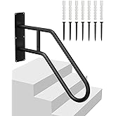 Safety Hand Rails for Outdoor Steps Wall Mounted Stair Railing, 1 to 3 Steps Stairs Metal Handrails Outdoor for The Elderly,