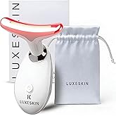 LuxeSkin 7 Color LED Red Light Therapy Facial Massager for Face and Neck, Electric Facial Tool for Skin Care with Vibration, Warm Mode & Travel Bag