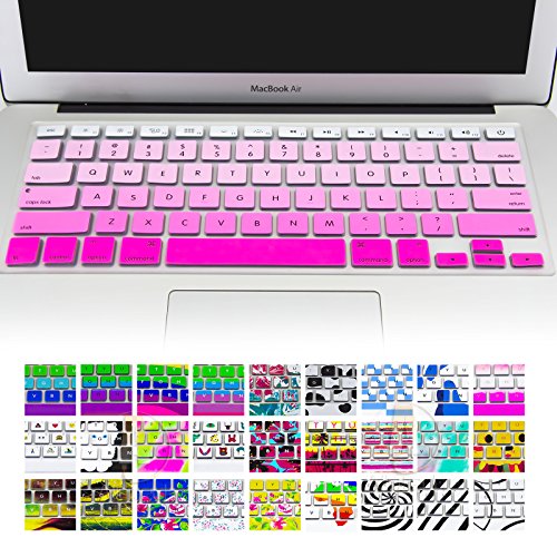 Allytech Faded Ombre Series Keyboard Cover Silicone Skin Protector for MacBook Pro 13" 15" 17" (with or w/out Retina Display) iMac Apple Wireless Keyboard and MacBook Air 13" (# Gradient light Pink)