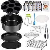 Air Fryer Accessories Set for 3.7, 5.3, 5.5, 5.8 QT,8 pieces for Gowise Phillips and Cozyna Air Fryer (7.5 inch, 8 pcs)