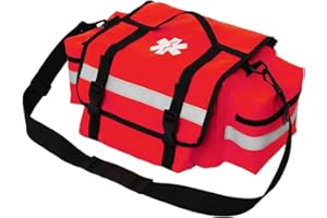 MYDAYS OUTDOOR First Aid Bag Empty,First Responder Emergency Bag,EMS EMT Trauma Bag Empty,Medical Bag with Reflective Strips,Great for Rescue Squads,Lifeguard,Firefighter(Red)
