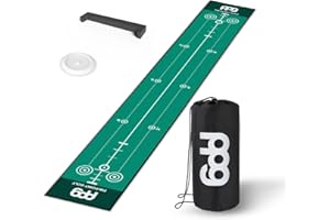 PPG PIN POINT GOLF PIN Point Golf: Putting Green Mat fwith Silicon Speed Training Cup : Distance Markers, Swing Length Guide, Drawstring Backpack, and Foam Ball Stopper – Practice Putting at Your Home or Office