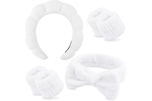 Chanaco Teen Girl Gifts: Trendy Spa and Skincare Headband, Hair Band with Wrist Bands for Face Washing, Women Hair Accessories