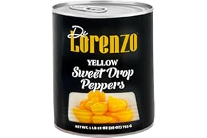 SANNITI Di Lorenzo Sweet Drop Peppers – 28 oz Can – Gourmet Peruvian Peppers, Sweet & Tangy Flavor, Perfect for Salads, Tapas & Charcuterie Boards – Product of Peru (Pack of 1, Yellow)