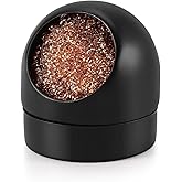 Flexzion Solder Cleaner with Brass Wool Soldering Wire Sponge and Black, Dome-Shaped, Non-Slip Solder Sponge Tray Housing, So