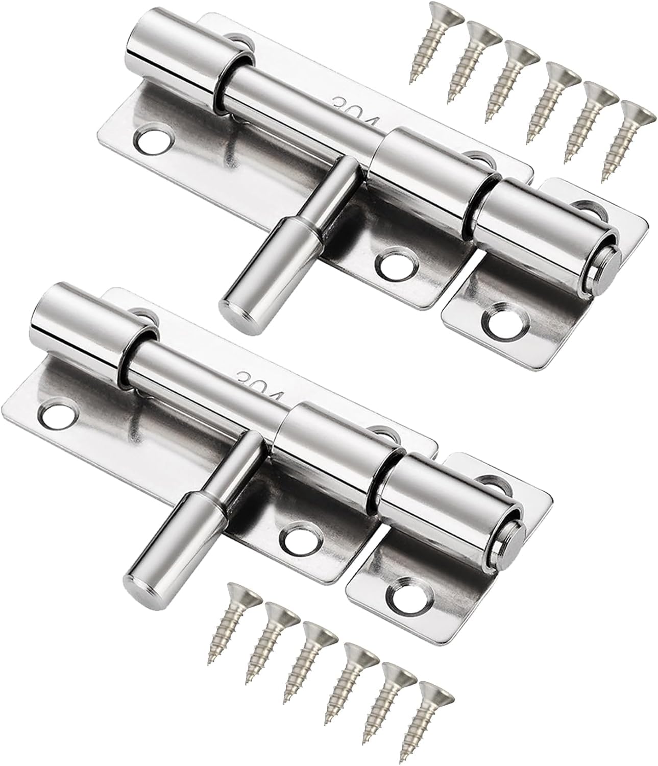 Photo 1 of 3inch Barrel Bolt Latch, Sliding Door Latch Lock, 304 Stainless Steel Thickened, Slide Bolt Latch with Screws(2Pack/Chrome)
