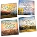 Scenic Landscapes, God Is Our Refuge and Strength Scriptures 4 Piece Square Ceramic Coaster Set