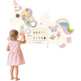 Asweets Unicorn Activity Wall Busy Board Panels | Montessori Sensory Toys, Toddler Learning Activity Center, Perfect for Toddler Playroom &amp; Children's Daycare