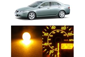 WLJH High Bright Amber Yellow Instrument Panel Gauge Cluster Dash Light Bulbs Backlighting Led Kit For 1986-1997 Honda Accord, Pack of 10