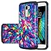 LG K10 Case, LG Premier LTE Case, LG K10 [Shock Absorption/Impact Resistant] 2 in1 Hybrid Dual Layer Armor Defender Protective Case Cover for LG K10 / LG Premier LTE, Rainbow Flower