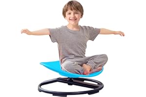 GAKINUNE Kids Sensory Chair for Autism Kids Swivel Chair, Sensory Spin Chair Seat Improve Physical Coordination Wobble Chair for Kids Sit and Spin Relief of Motion Sickness