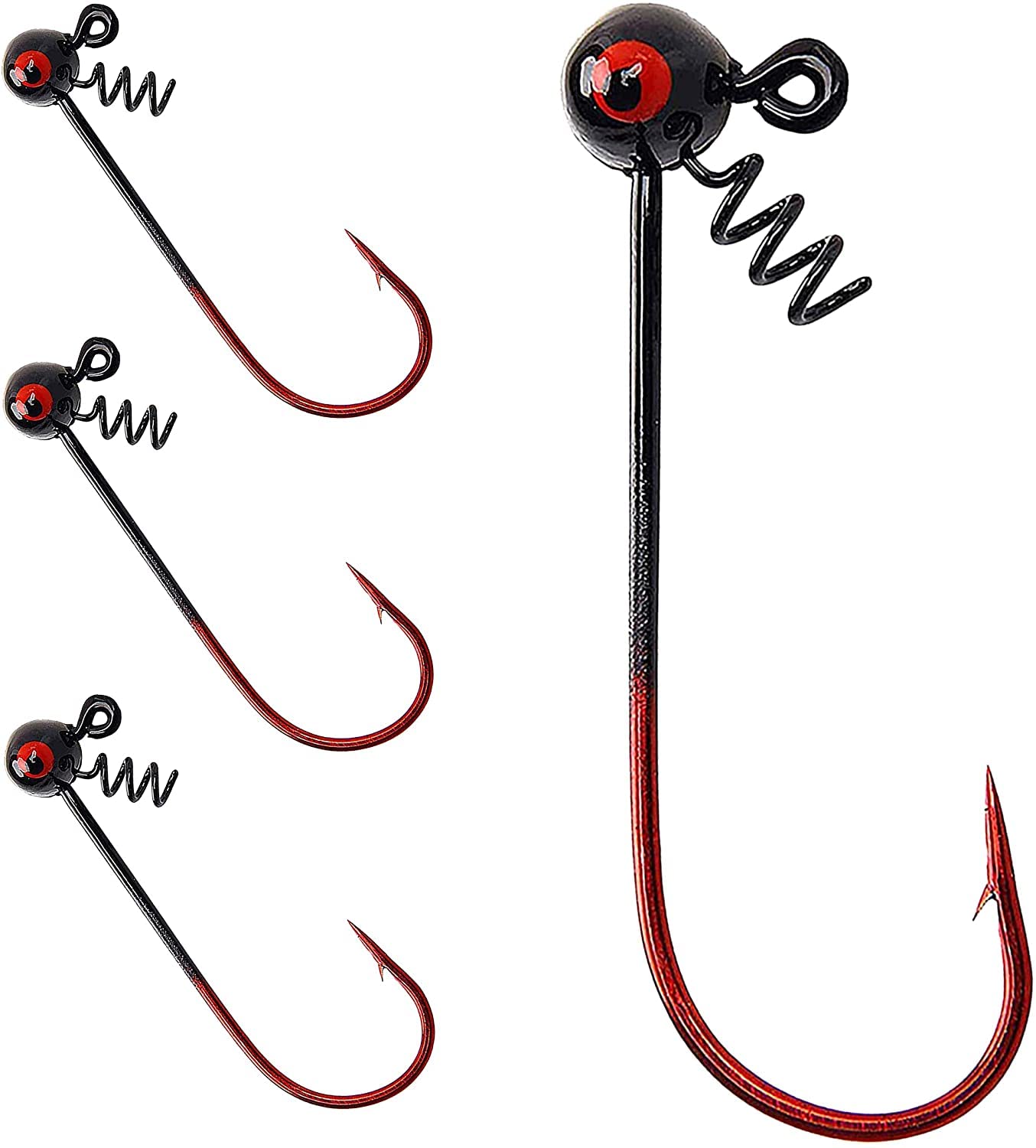 OROOTL Jig Heads Fishing Hooks, Football Fish Hook with Screw Lock Fishing Lures Tackle for Bass Salmon Trout Fishing Soft Lures Bait 1/4oz 1/8oz 1/16oz…