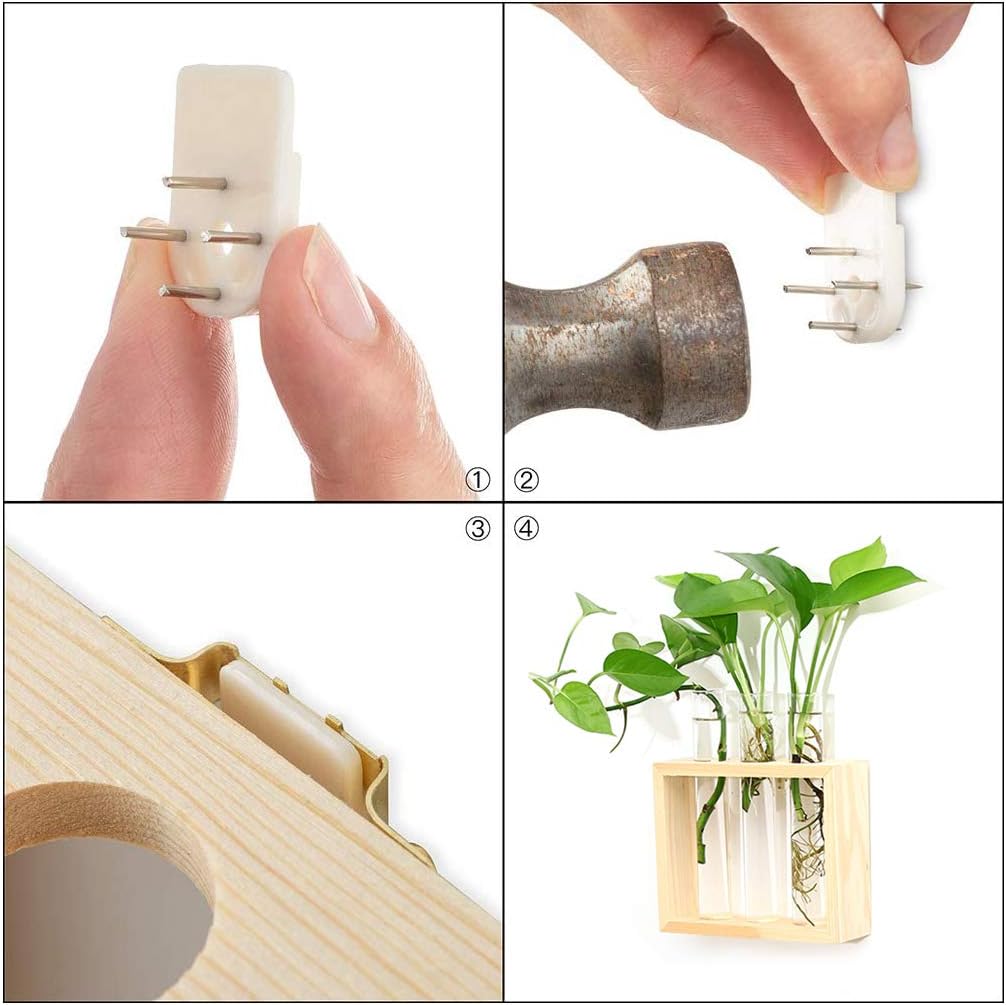 Ivolador Glass Vase Wall Mounted Hanging Test Tube Flower Bud Vase Tabletop Wooden Stand Perfect for Propagating Hydroponic Plants Home Garden Wedding Decoration - Image 5