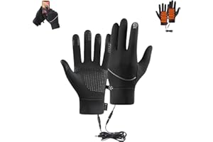 Heated Gloves for Men Women, 2026 New USB Heated Gloves Rechargeable, Thermal Winter Gloves with Reflective Lightweight, Non-