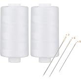 Simthread All Purpose Thread Polyester 400 Yards (2 White)