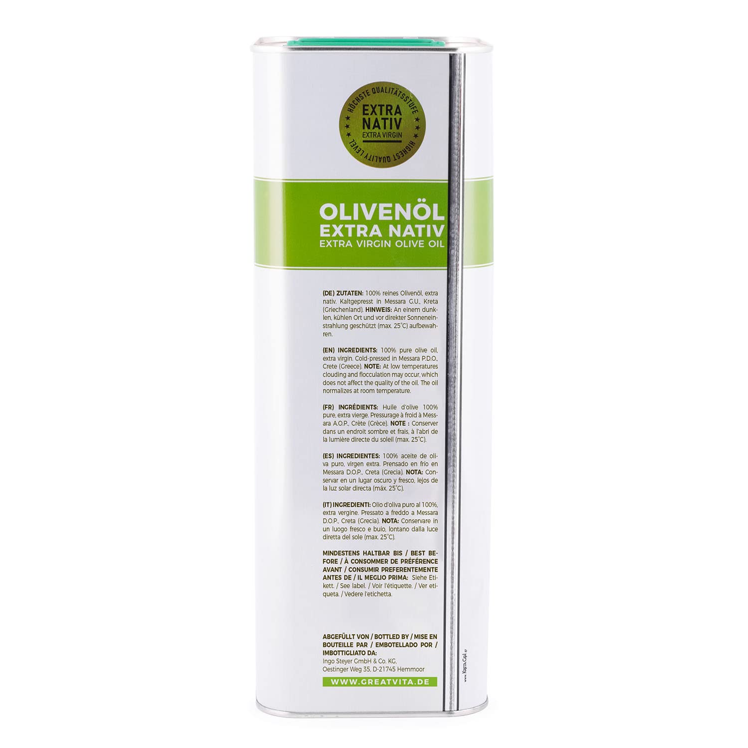 GreatVita Olivenöl extra nativ & kaltgepresst 5 Liter | fruchtiges Oliven Öl mit exquisiten Aromen im Kanister | Premium Qualität 3