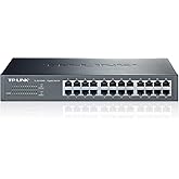 TP-Link 24-Port Gigabit Ethernet Unmanaged Switch | Plug and Play | Desktop/Rackmount | Fanless (TL-SG1024D),Black