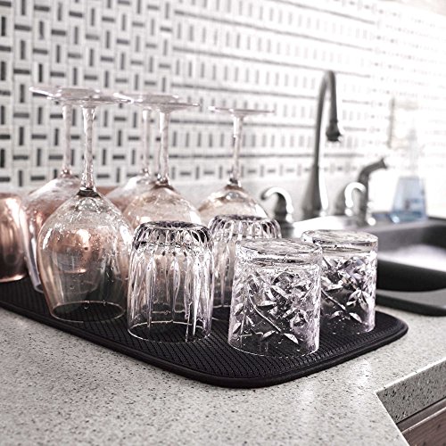 The Original Barware Mat XL in Black 12 Inches x 20 Inches (1, Black