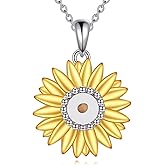 HOPEEZZ Mustard Seed Necklace 925 Sterling Silver Sunflower/Daisy Necklace Jewelry for Women