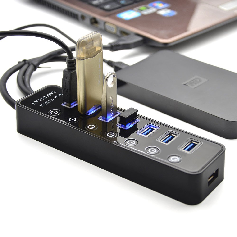 USB Hub 3.0 Powered, LYFNLOVE USB Extender Multiple USB Port USB Hub
