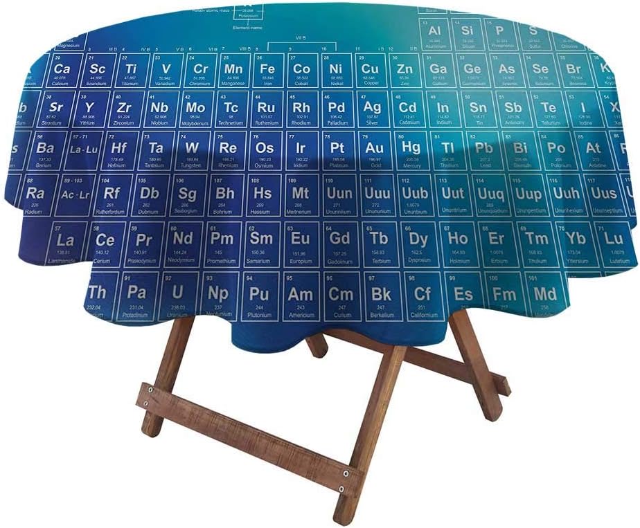 Round Table Cloth Chemistry Element Table Modern with