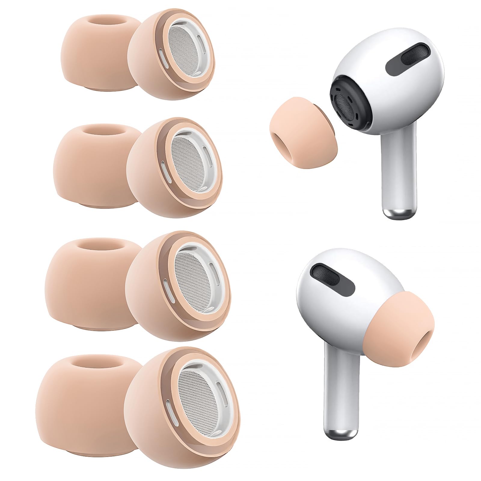 Vsagier 4 Pairs Replacement Ear Tips for AirPods