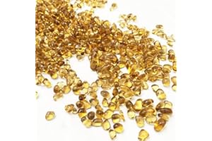 XIZHI 1 Pound Glass Stones Gorgeous Aquarium Decorated Irregular Glass Pebbles Artificial Glaze Crystal Stones Rocks for Fish Turtle Tank Landscape Bottom or Potted Plants Decoration (Amber)