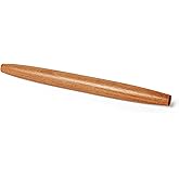 Amazon Basics Wooden French Rolling Pin, 17 in., Acacia Wood, Nonstick, Hand Wash Only