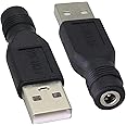 AAOTOKK (2 Pack) USB to DC 3.5×1.35mm Power Adapter 5 Volt USB 2.0 A Male to DC 3.5×1.35 mm Female Jack DC 5V Barrel Power Plug Charger Cord Connector for 5 V DC or USB Charging Device(M/F3.5×1.35)