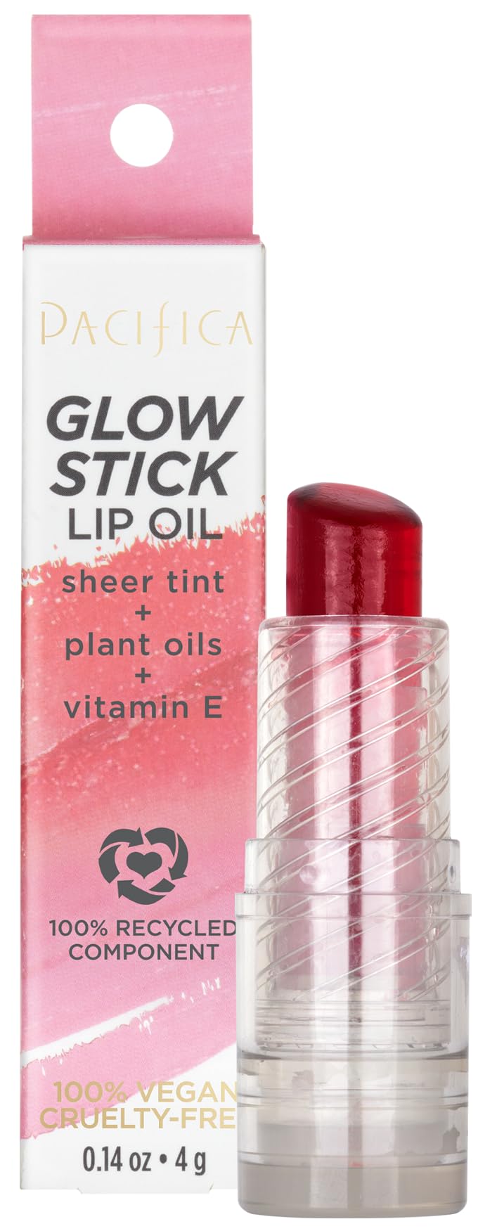 Pacifica Glow Stick Lip Oil - Rosy Glow For Women 0.14 oz Lip Oil