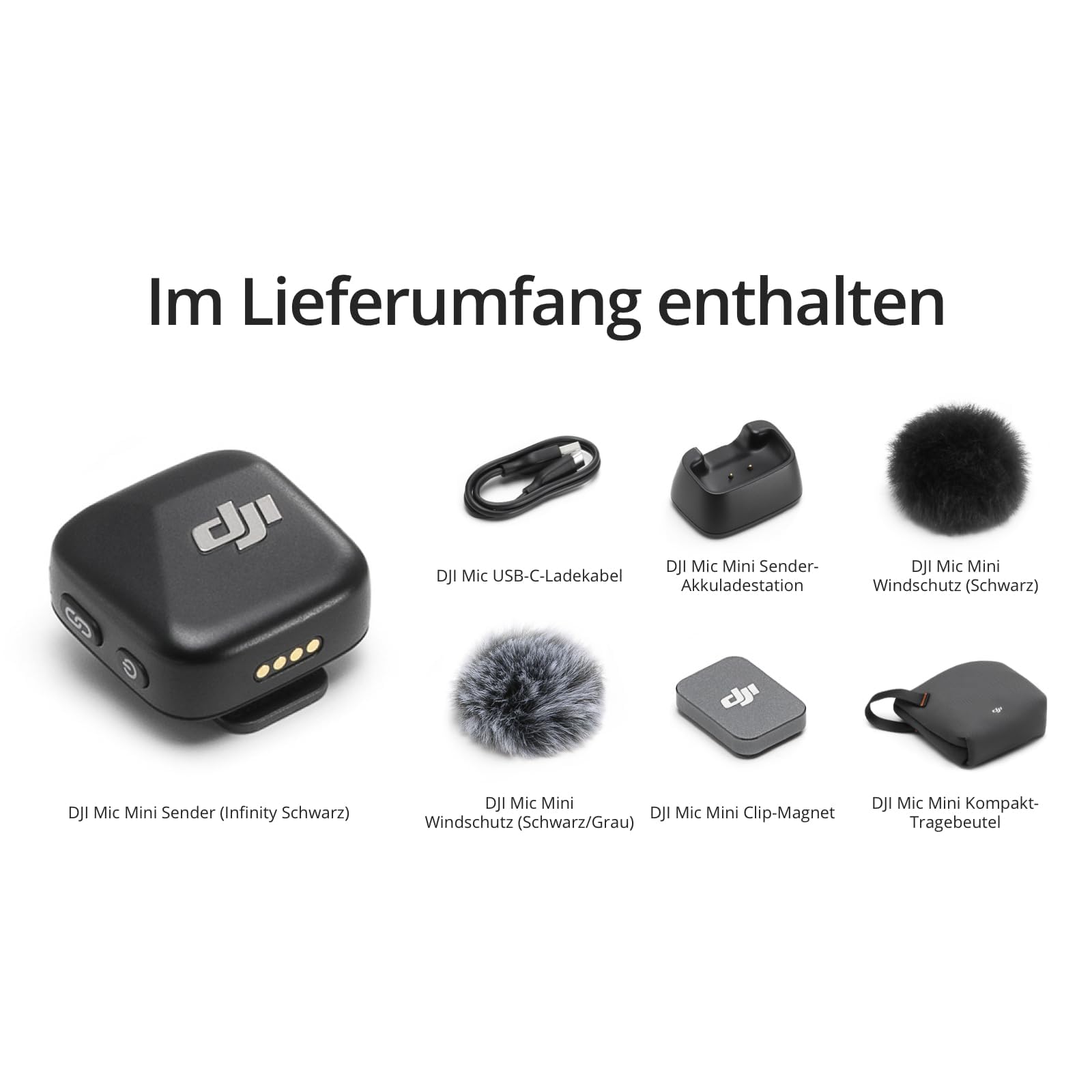 DJI Mic Mini Sender Mikrofon (Infinity Schwarz), Ultraleicht, OsmoAudio, Geräuschunterdrückung, Wireless Mikrofon für Handy/Kamera, iPhone, Android, Vlog, YouTube 7