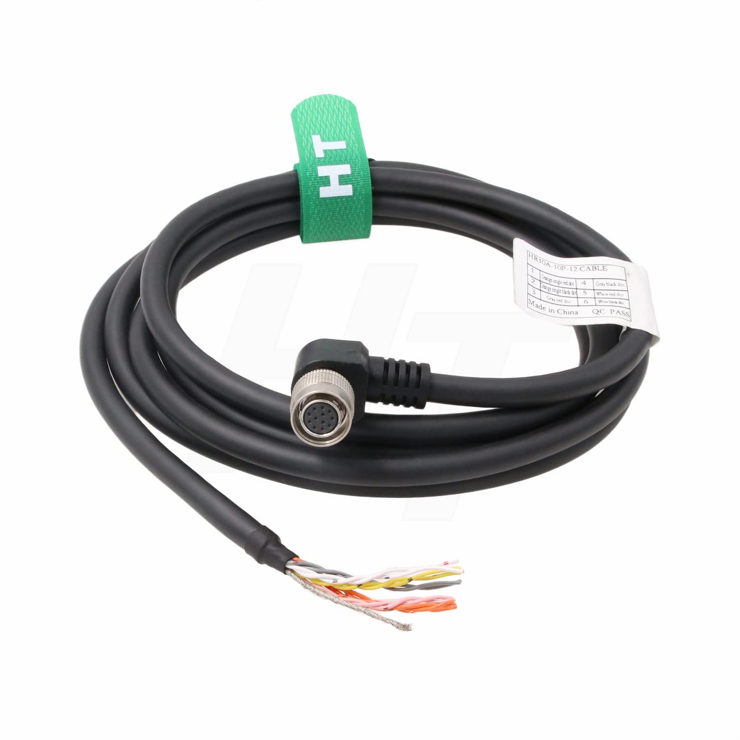 HangTon Right Angle Hirose 12 Pin Female to Flying Leads Cable for Sony DXC XC, Basler Aviator Pilot Scout, Allied AVT GigE Camera (3)