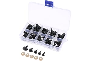 125PCS Plastic Safety Nose 5 Sizes Craft Triangle Nose for Stuffed Animals Doll Animal, Bear, Dog, Puppet DIY Making