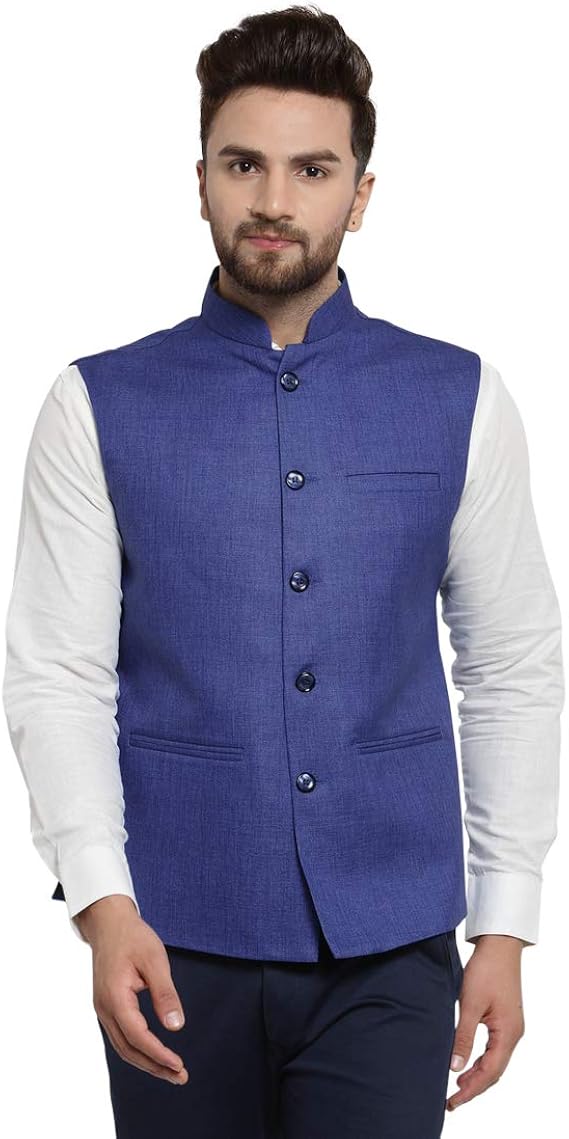 Buy Treemoda Navy Blue Nehru jacket For Men Designer Nehru Jacket
