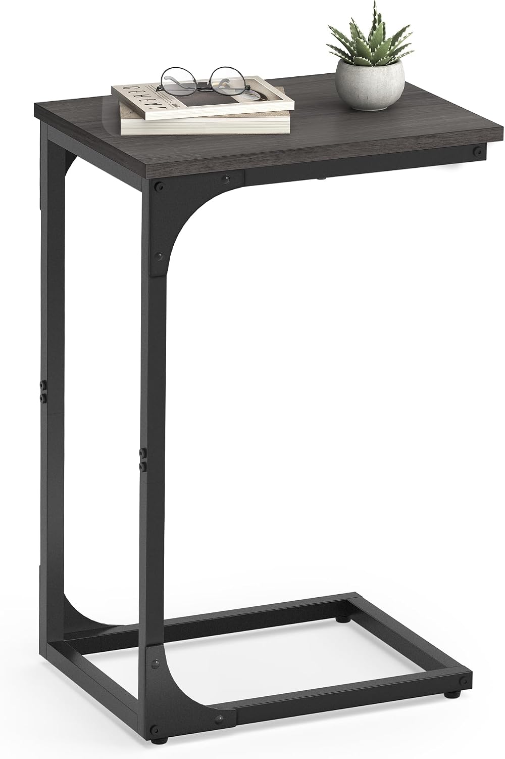 VASAGLE C-Shaped Side Table 30x40x62 cm Oak Black LET350B42